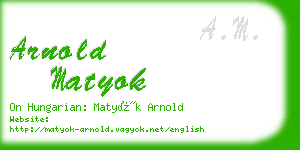 arnold matyok business card